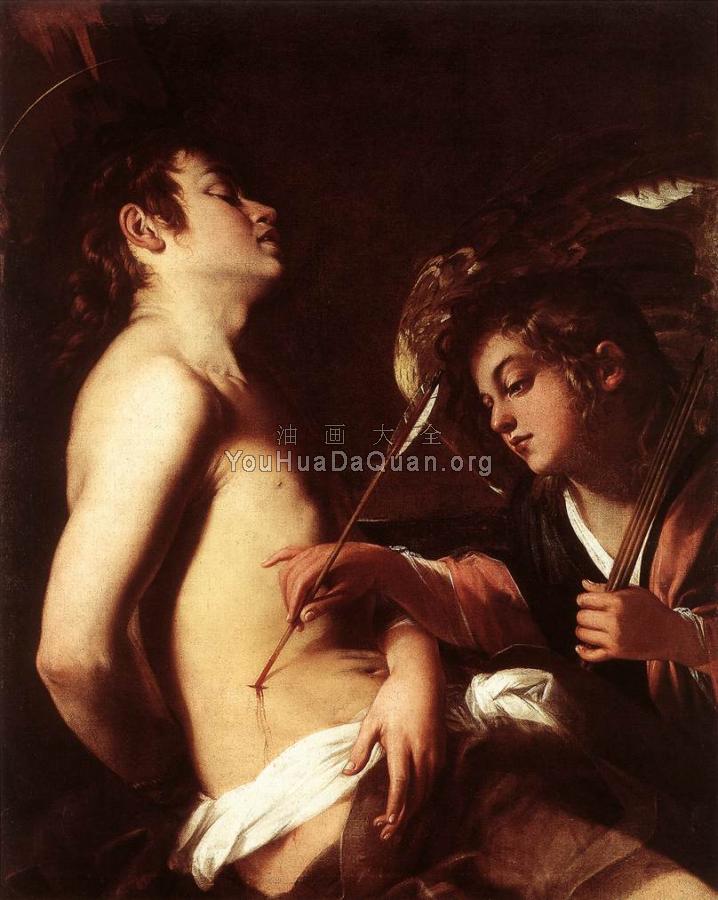 St Sebastian Healed by an Angel - 乔瓦尼·巴廖内